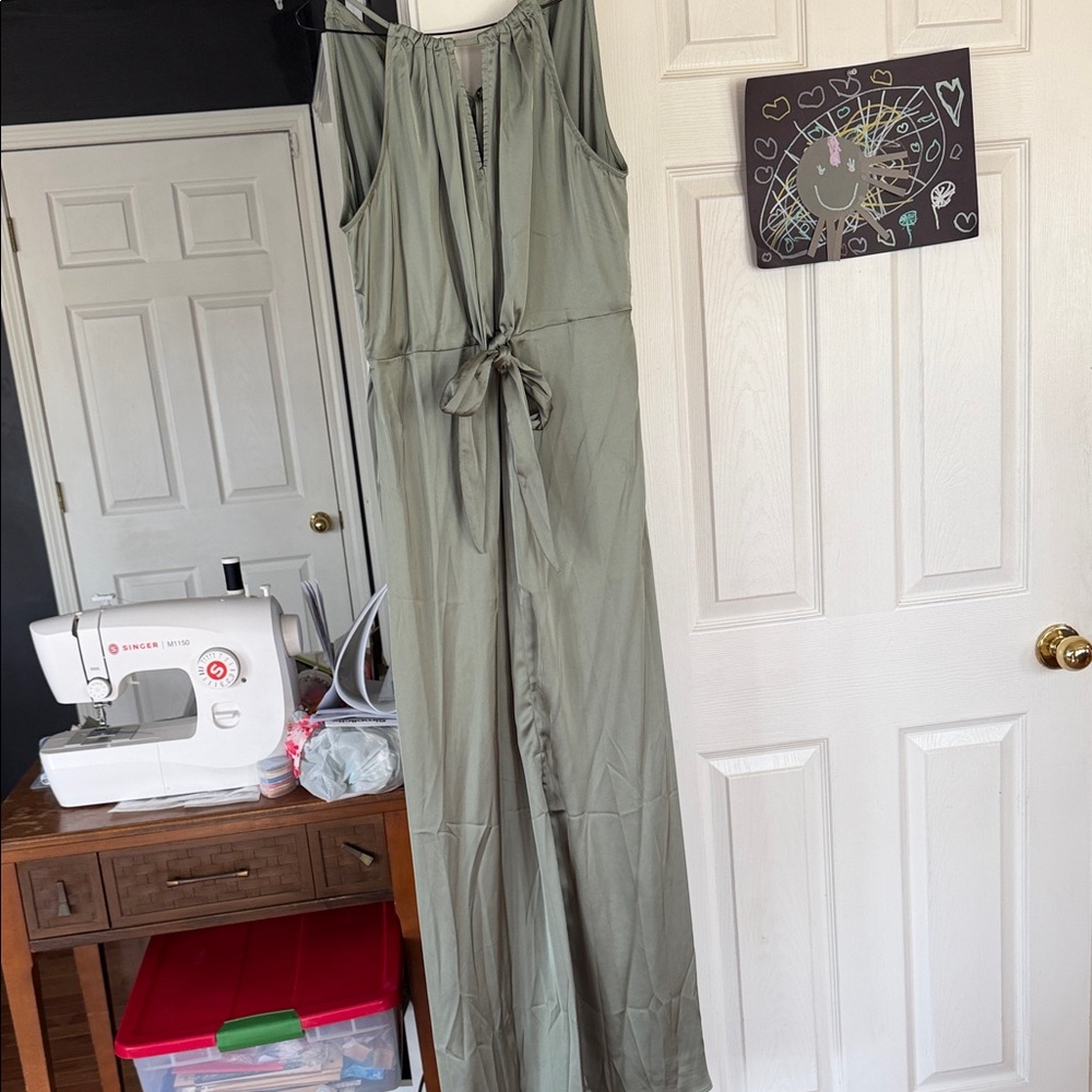 Sleeveless Olive Green maxi dress